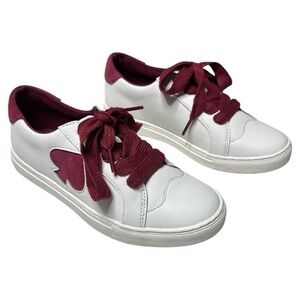 Kate Spade Fez White Leather Burgundy Sneakers Sz:6